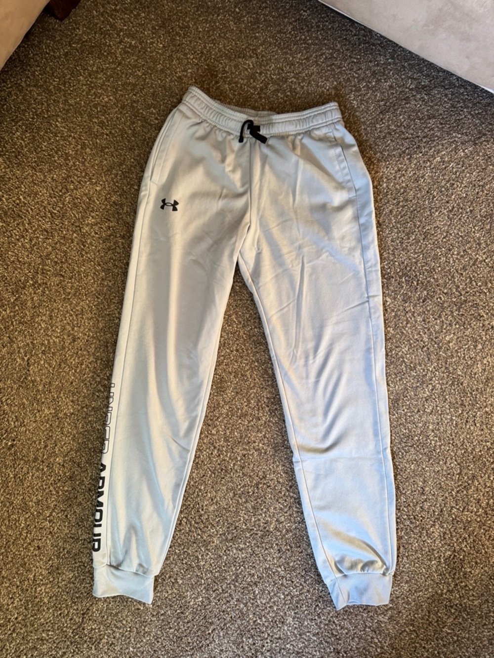 Under Armour Light Gray Athletic Joggers with Black Accents